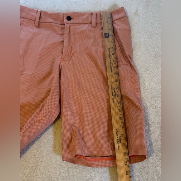 Lululemon Cargo Shorts Men Checker Orange Casual Pants Size 34 - Picture 7 of 10